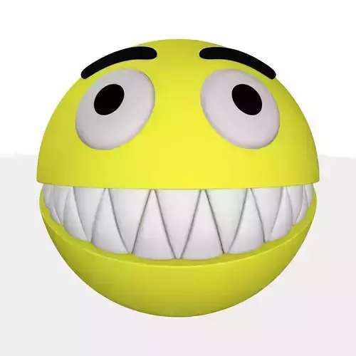 Rigged monster look like Pac-Man 3D model