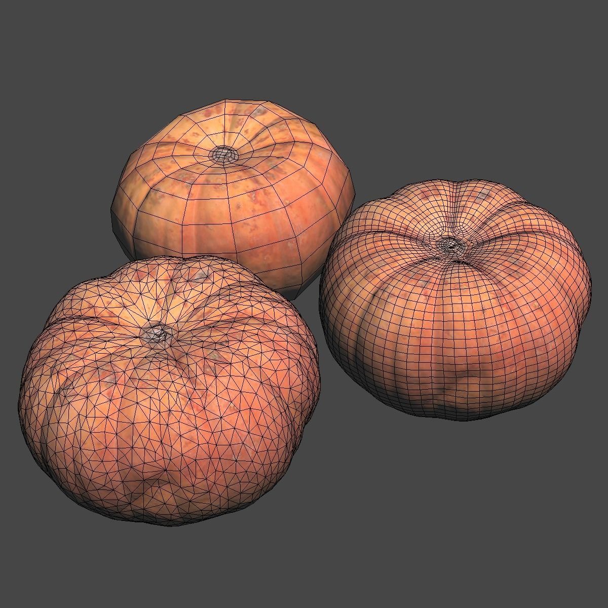 Pumpkin Low-poly 3D model_12