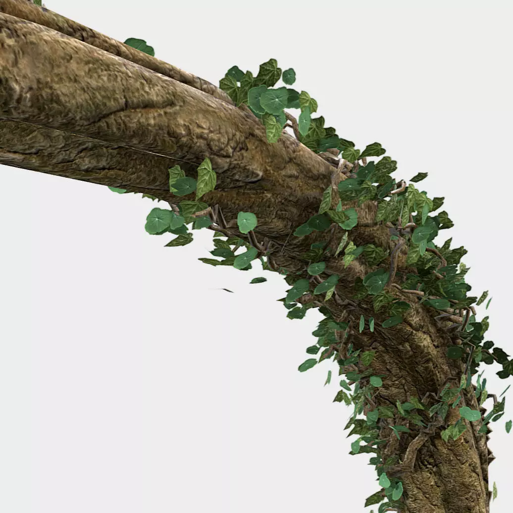 Fallen Log Low-poly 3D model_0