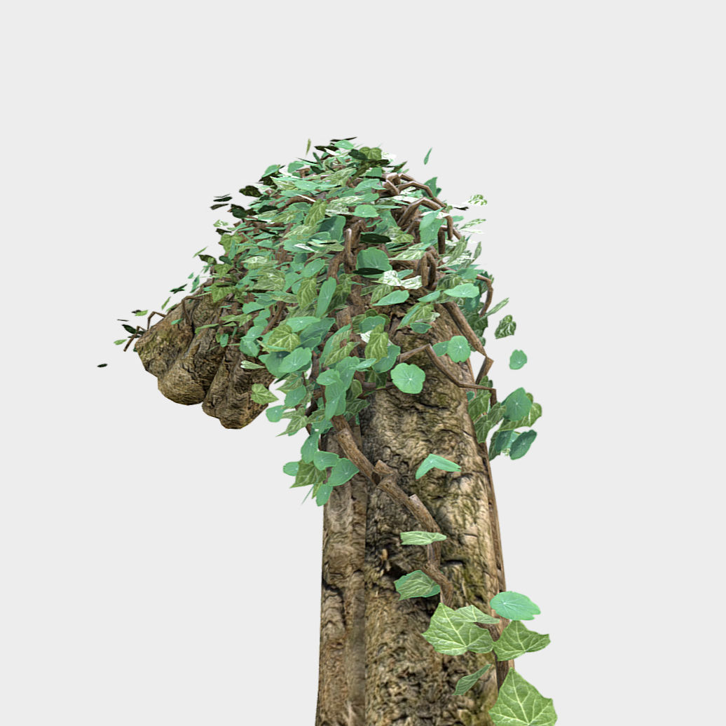 Fallen Log Low-poly 3D model_1
