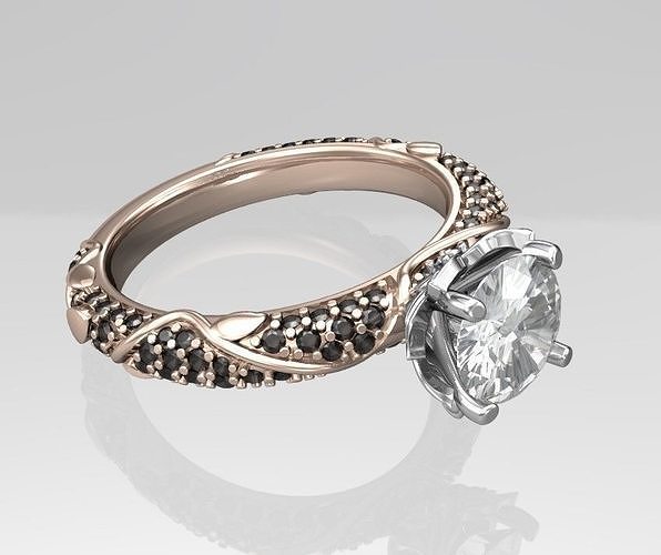 Flower engagement ring 1CT 3D print model