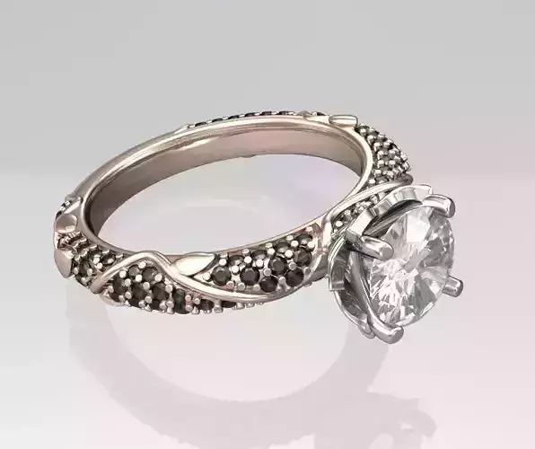 Flower engagement ring 1CT