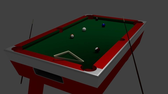 vintage pool table Low-poly 3D model