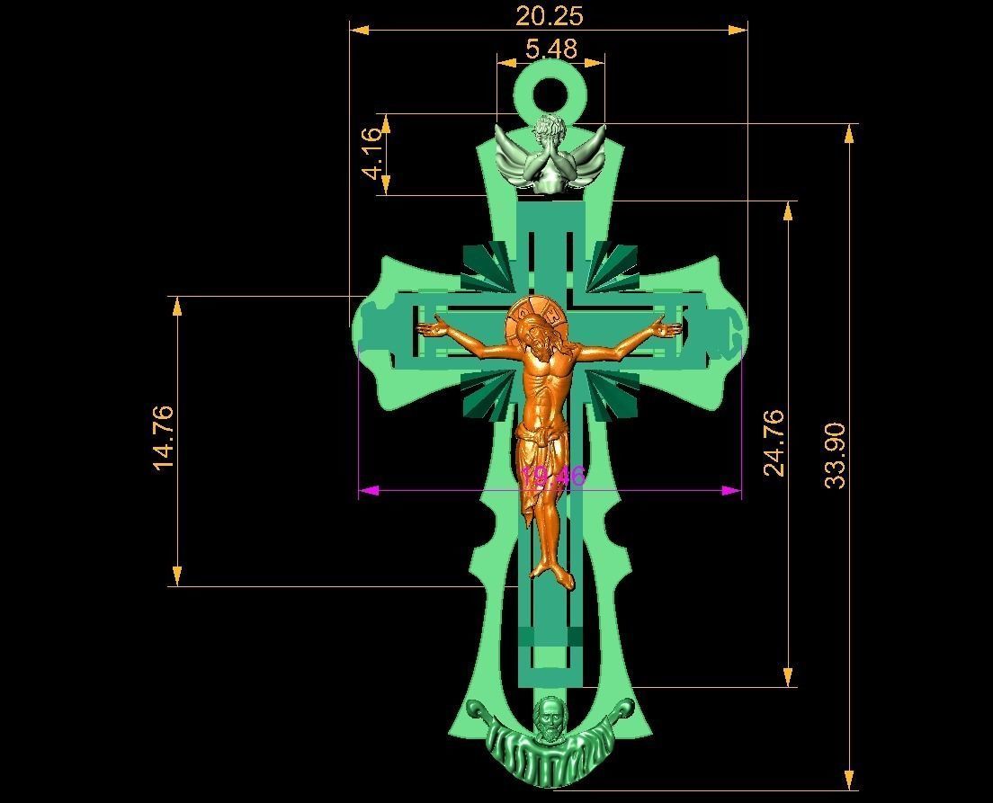 PENDANT Religious Cross 10 3D print model_9