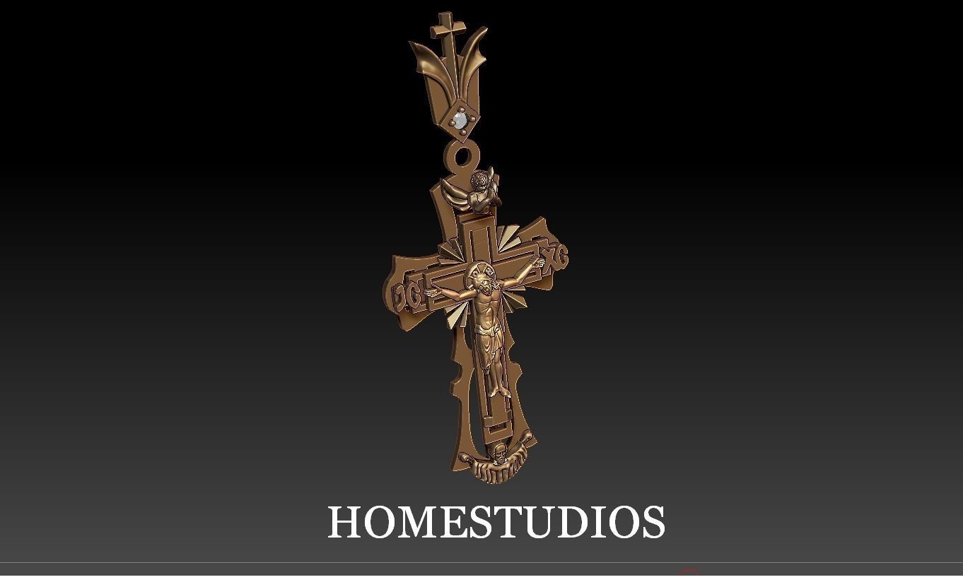 PENDANT Religious Cross 10 3D print model_1