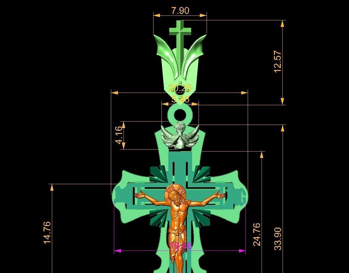 PENDANT Religious Cross 10 3D print model_8