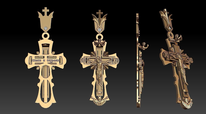 PENDANT Religious Cross 10 3D print model