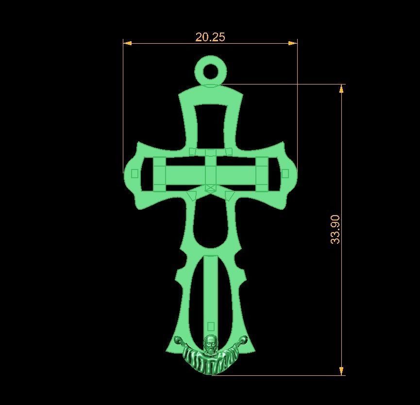 PENDANT Religious Cross 10 3D print model_2