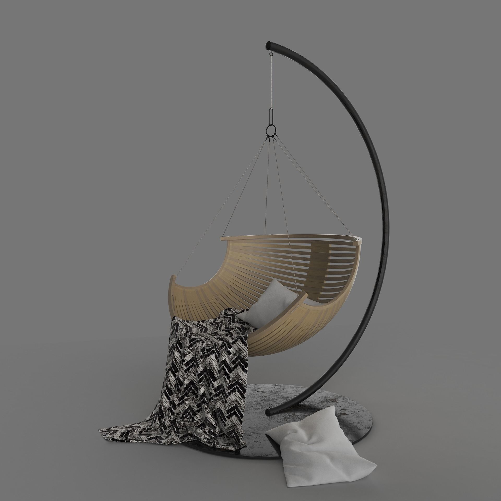 modern hang chair render ready vray Free 3D model