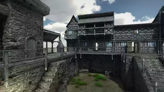Medieval Castle Low-poly 3D model