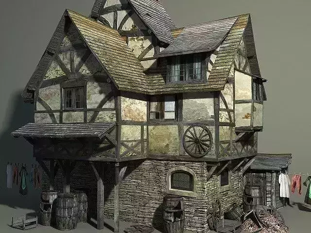 Medieval Slum Low-poly 3D model