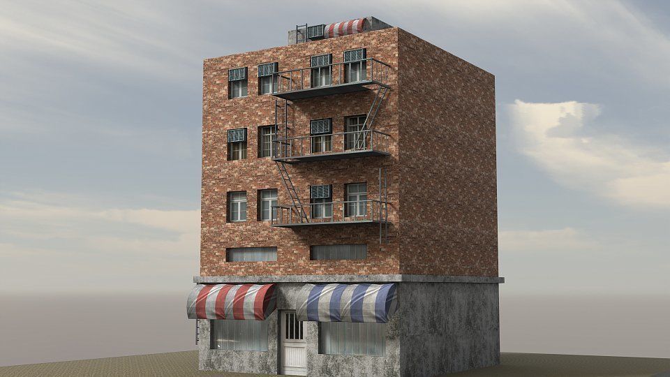 Modern City Low-poly 3D model_6