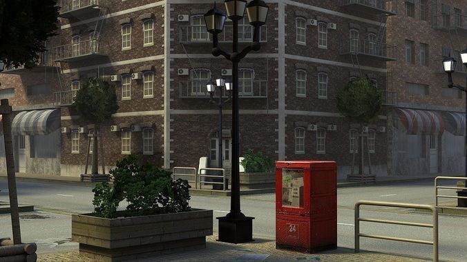 Modern City Low-poly 3D model