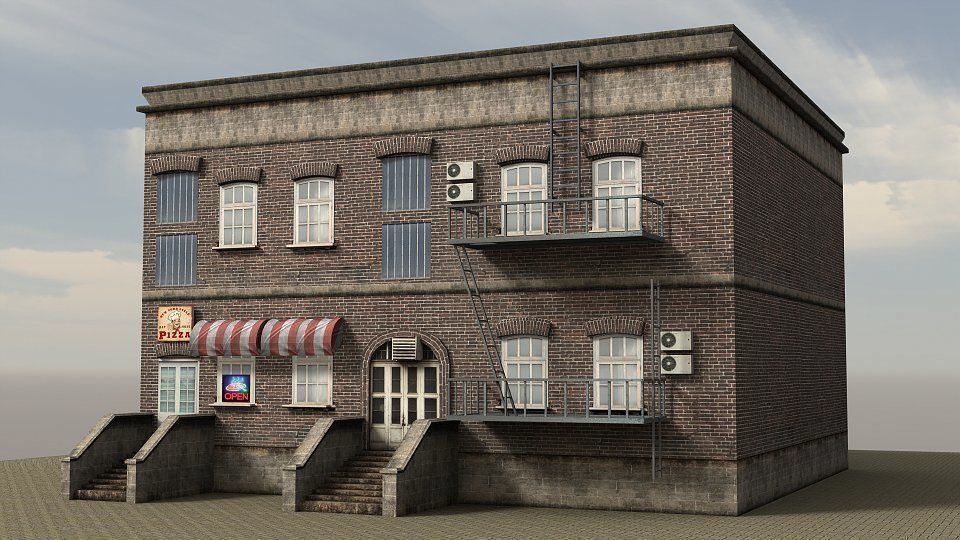 Modern City Low-poly 3D model_14
