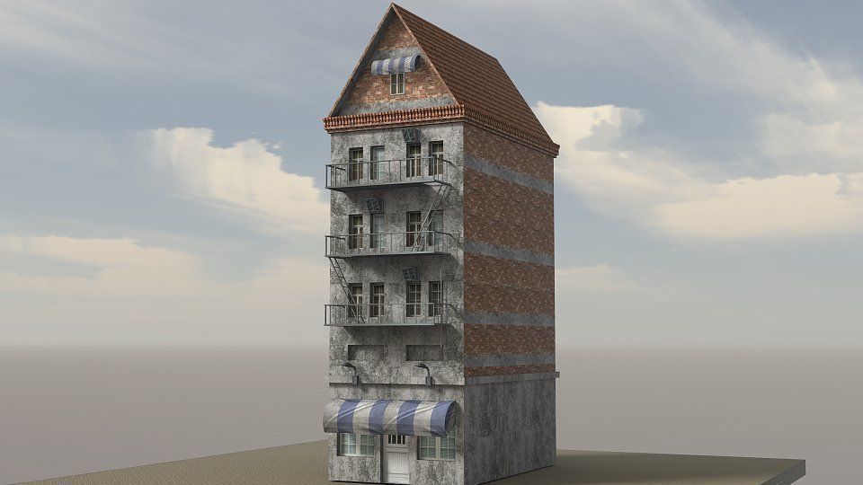 Modern City Low-poly 3D model_11