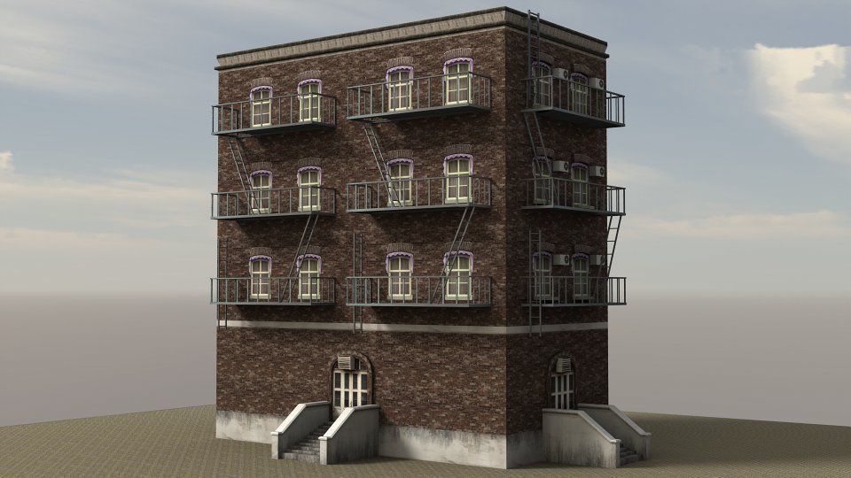 Modern City Low-poly 3D model_17