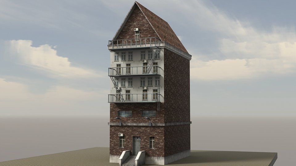 Modern City Low-poly 3D model_12