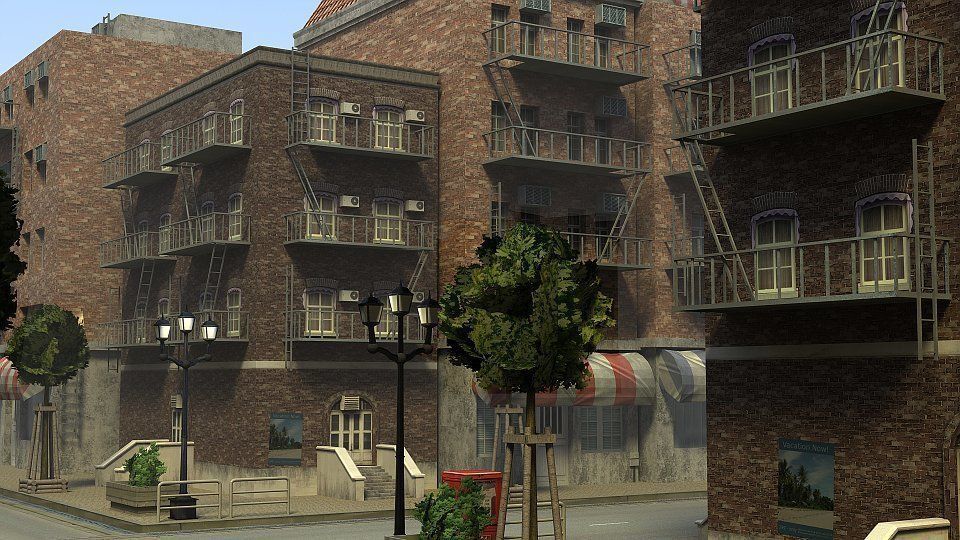 Modern City Low-poly 3D model_2