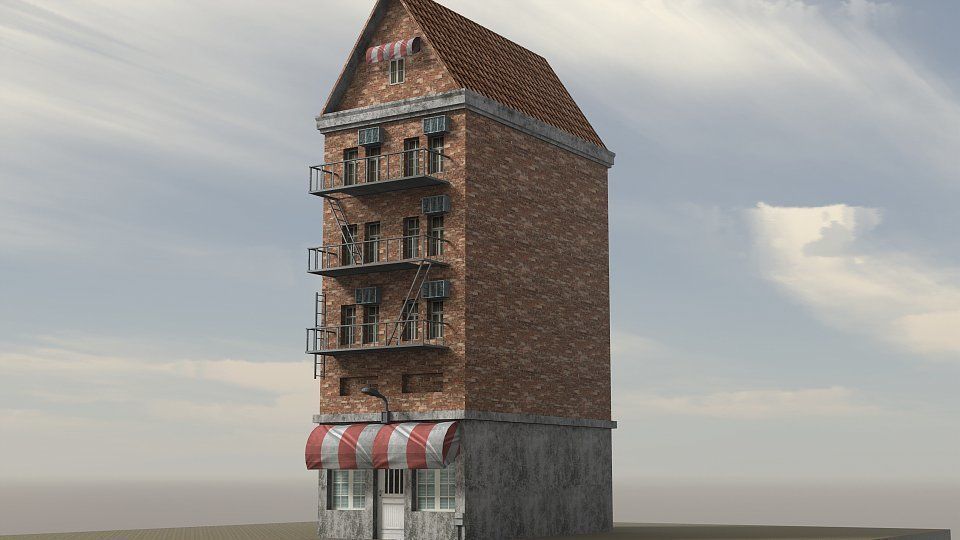 Modern City Low-poly 3D model_10