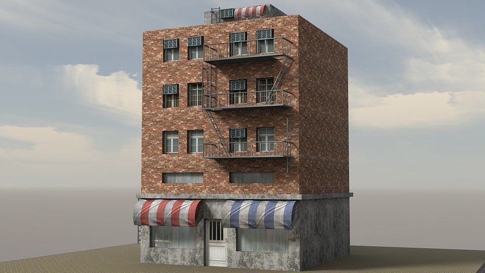 Modern City Low-poly 3D model_16