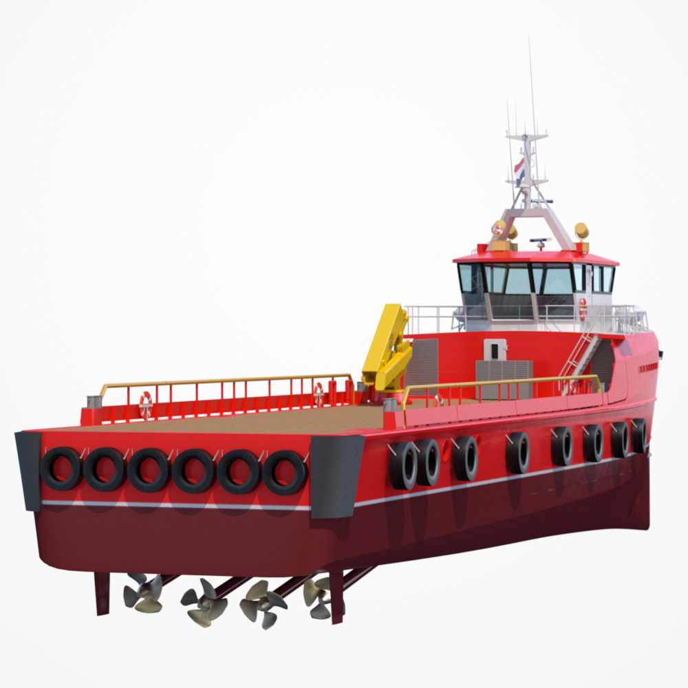 Fast Crew Supplier Vessel 3D model_3
