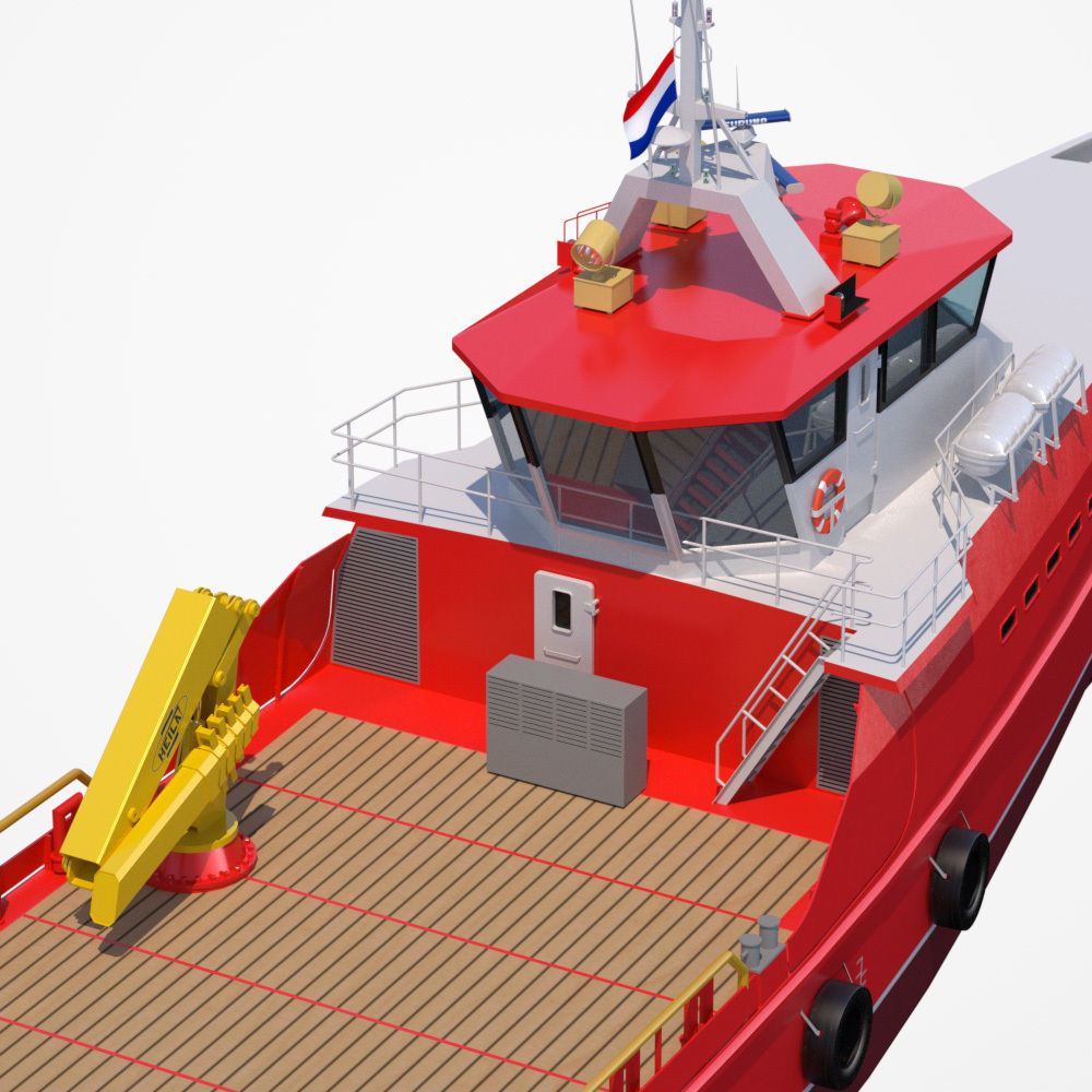 Fast Crew Supplier Vessel 3D model_11
