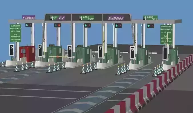 Highway Toll-Gate  3D model
