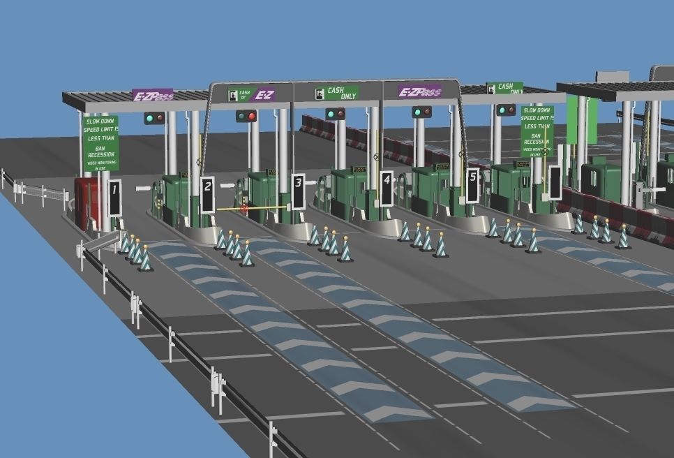 Highway Toll-Gate  3D model_4