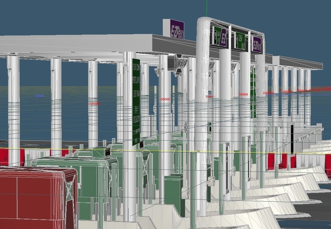 Highway Toll-Gate  3D model_7