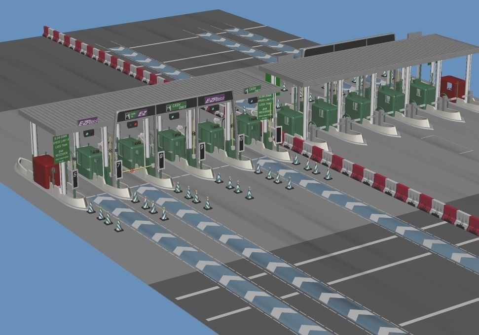 Highway Toll-Gate  3D model_2