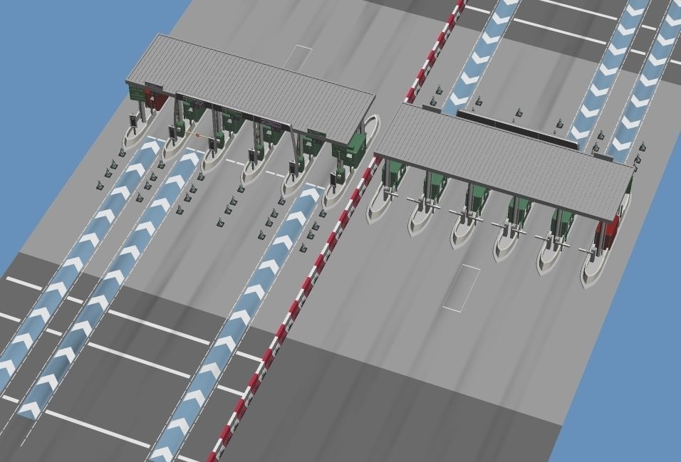 Highway Toll-Gate  3D model_3