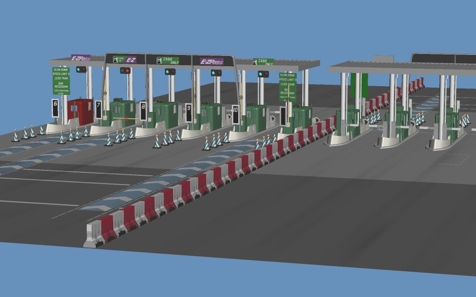 Highway Toll-Gate  3D model_1