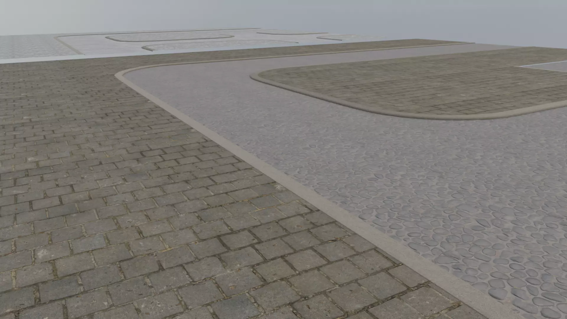 Modular Road Low-poly 3D model_6