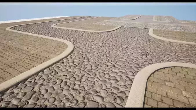 Modular Road Low-poly 3D model