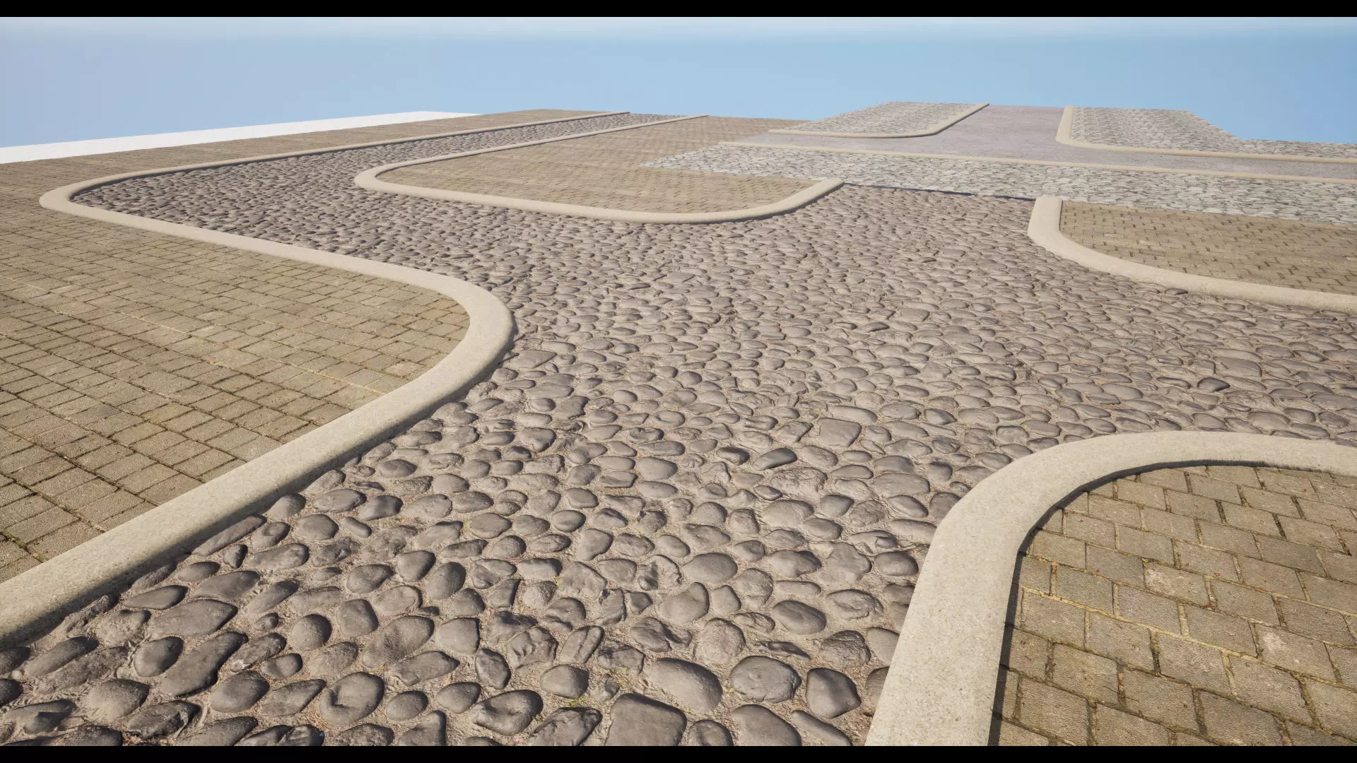 Modular Road Low-poly 3D model_0