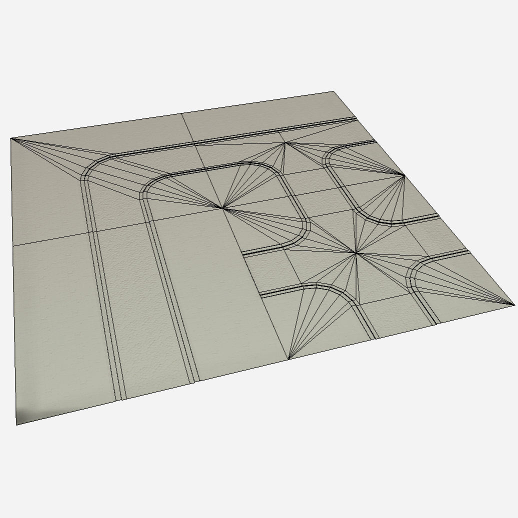 Modular Road Low-poly 3D model_7