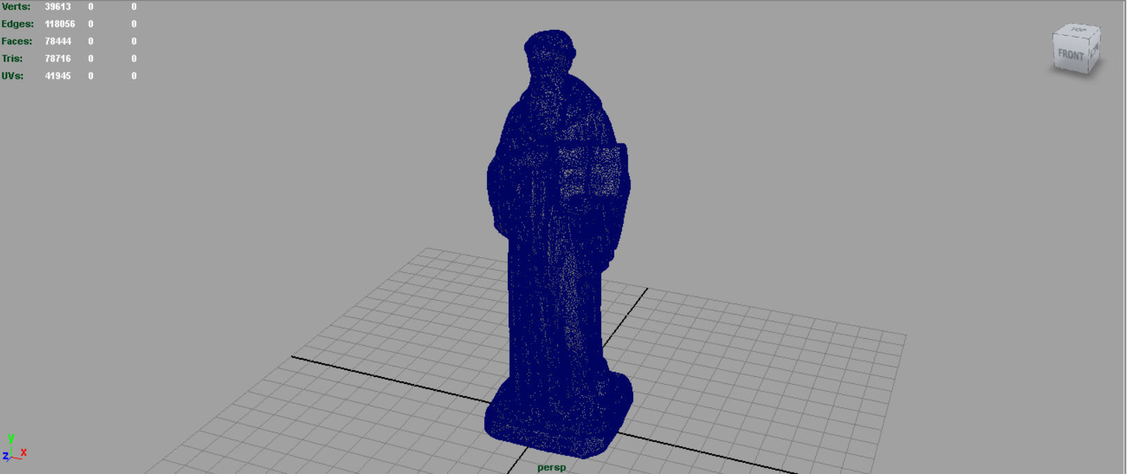 Saint Benedict Low-poly 3D model_5