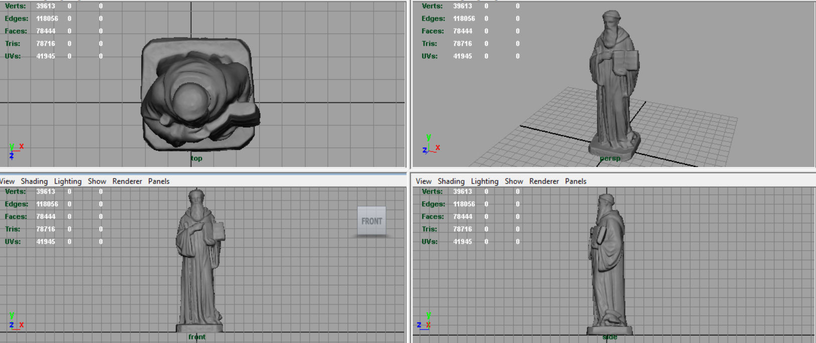 Saint Benedict Low-poly 3D model_11
