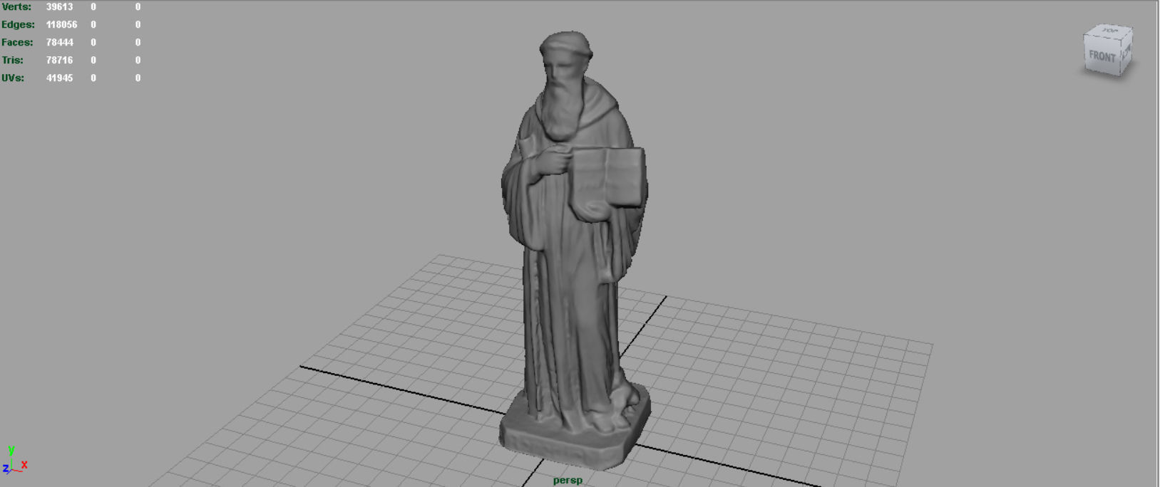 Saint Benedict Low-poly 3D model_4