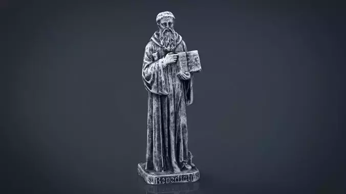 Saint Benedict Low-poly 3D model