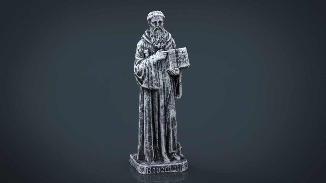Saint Benedict Low-poly 3D model_18