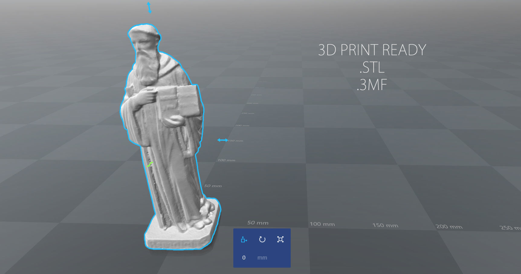 Saint Benedict Low-poly 3D model_7