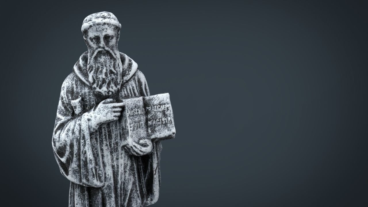 Saint Benedict Low-poly 3D model_2