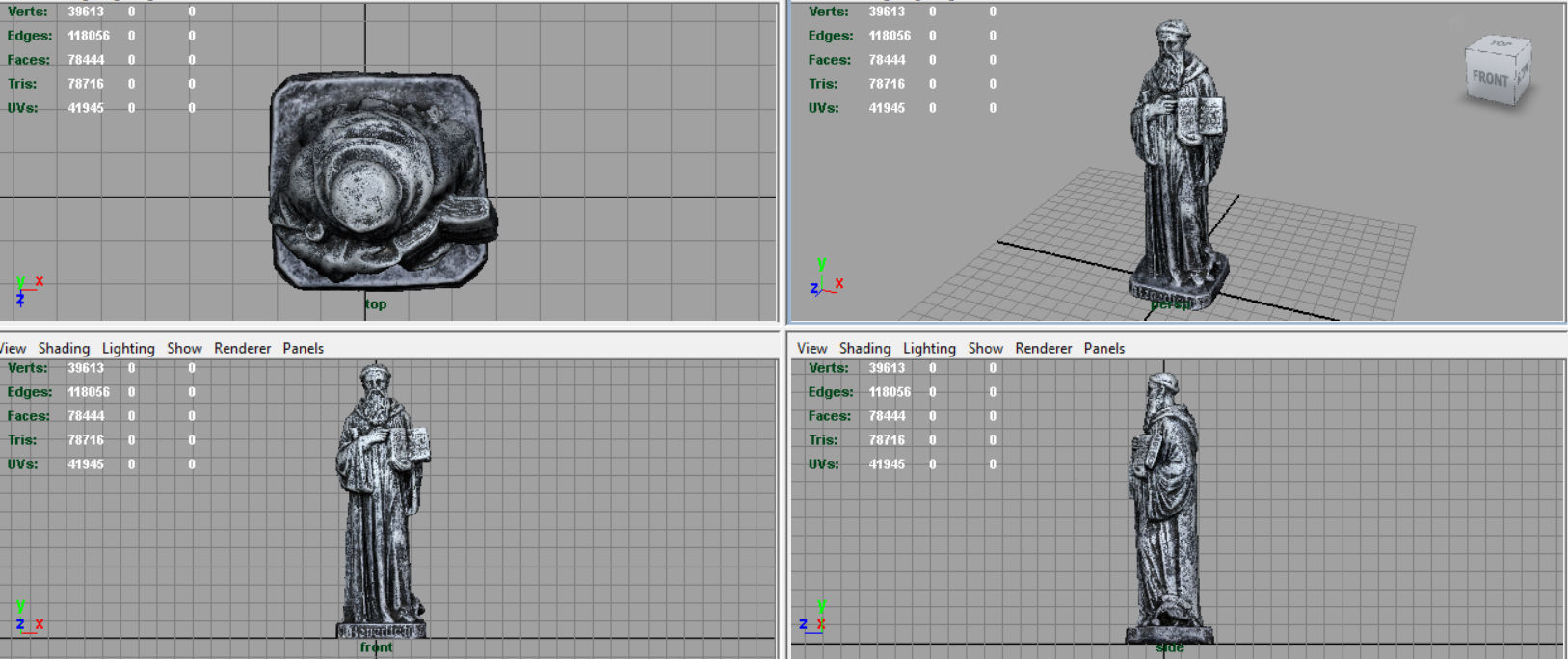 Saint Benedict Low-poly 3D model_12