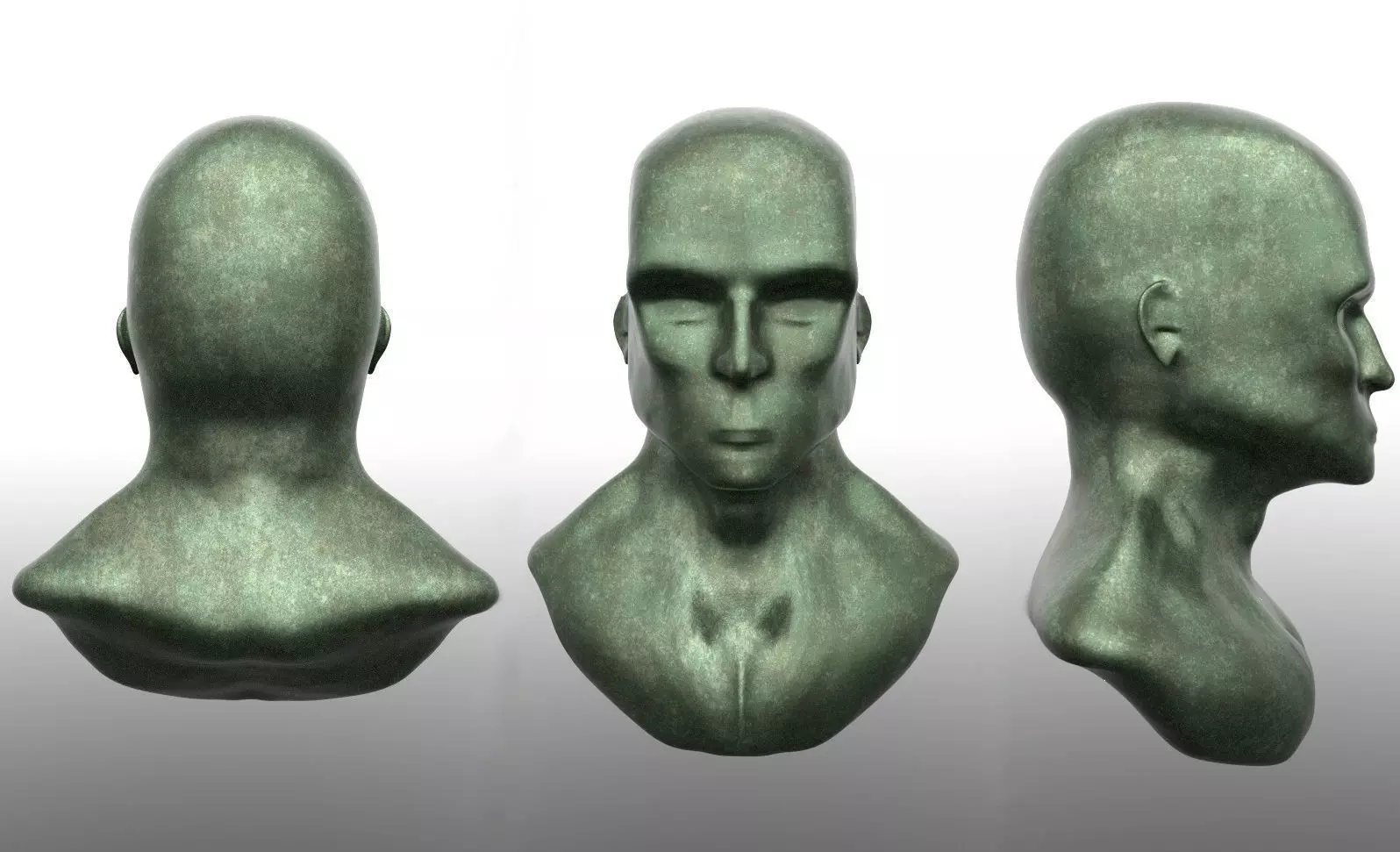 Corroded Bronze Head Free 3D model