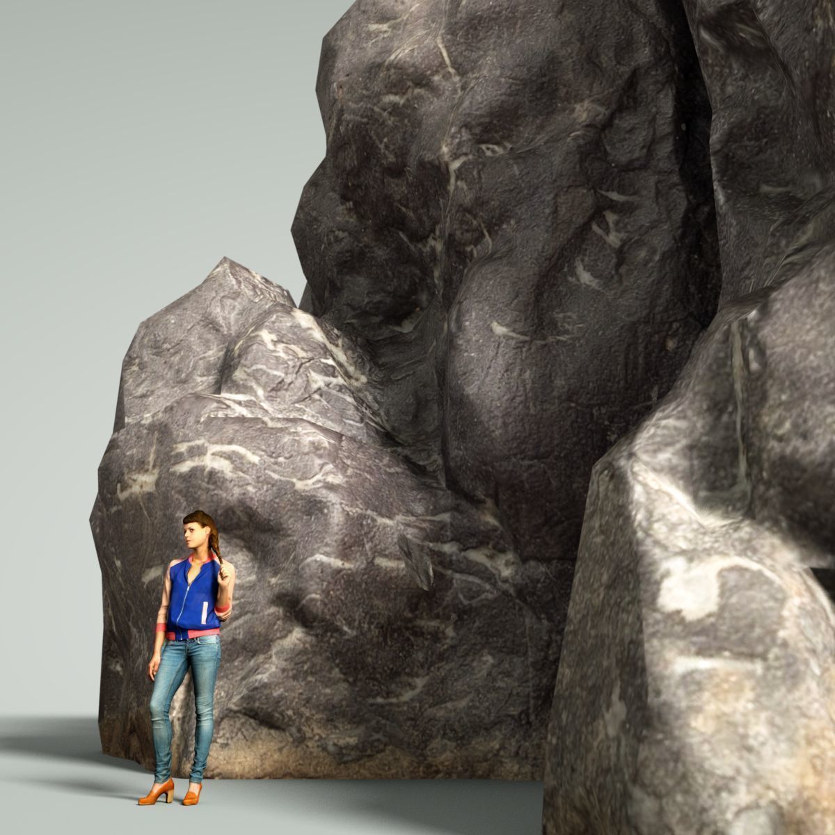 Mountain Rock 1 Low-poly 3D model_1
