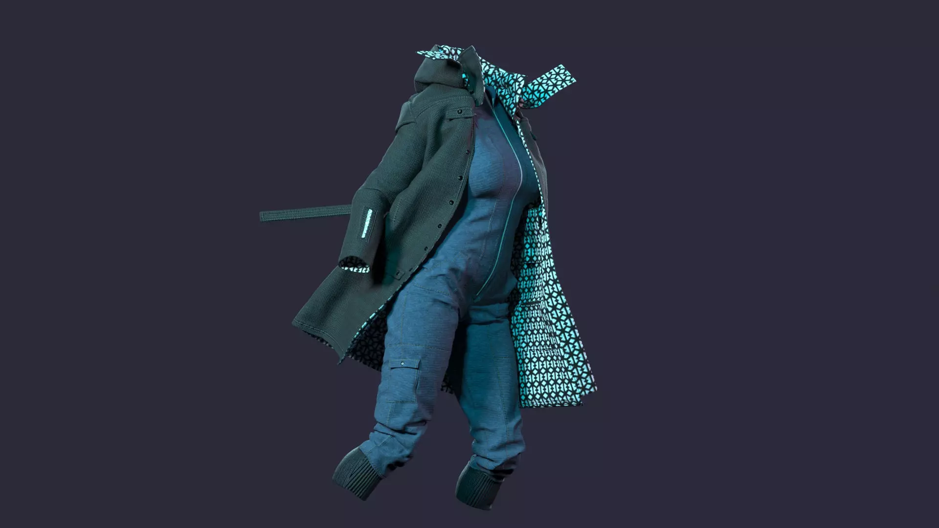 Modern and Designer Jacket and Jumpsuit Low-poly 3D model_0