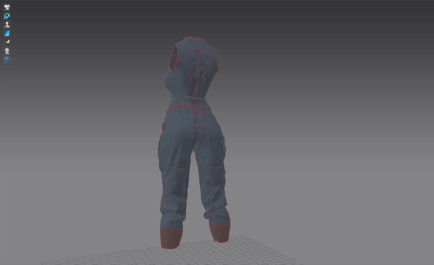 Modern and Designer Jacket and Jumpsuit Low-poly 3D model_6
