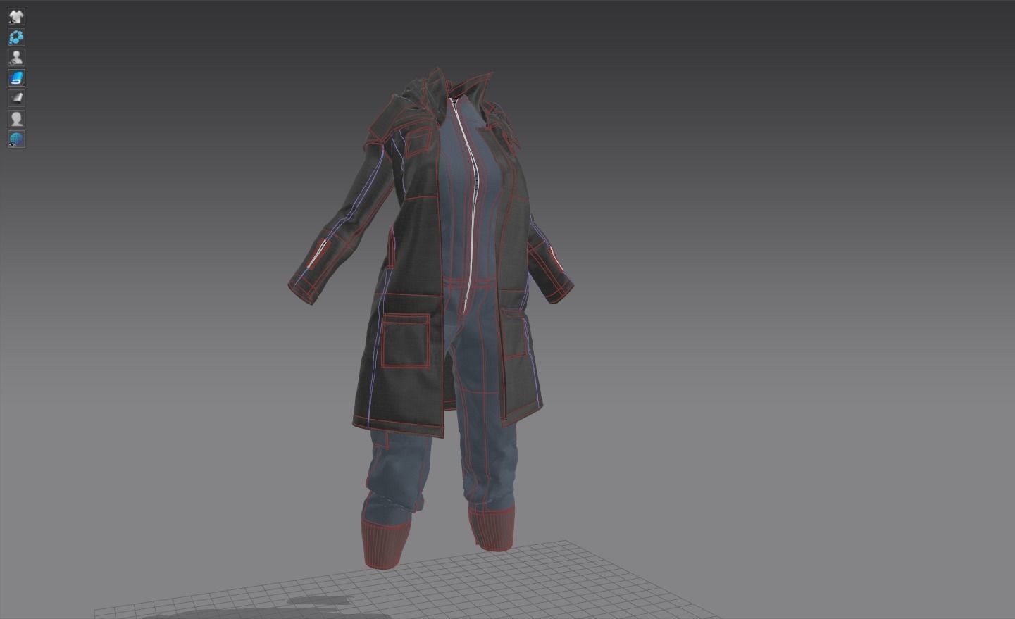 Modern and Designer Jacket and Jumpsuit Low-poly 3D model_1