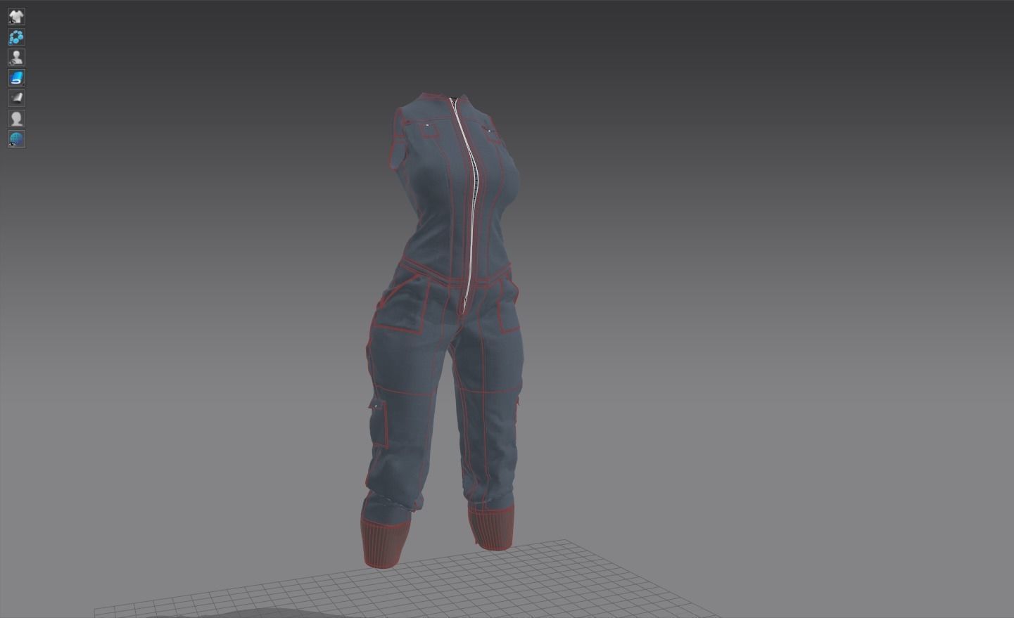 Modern and Designer Jacket and Jumpsuit Low-poly 3D model_5